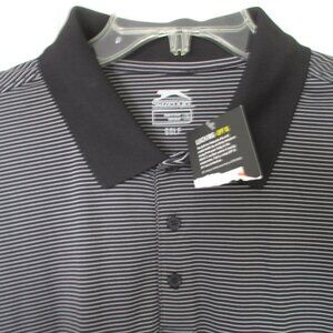 Slazenger Golf Mens S/S Black & White Polo Shirt NWT - Size 2XL
